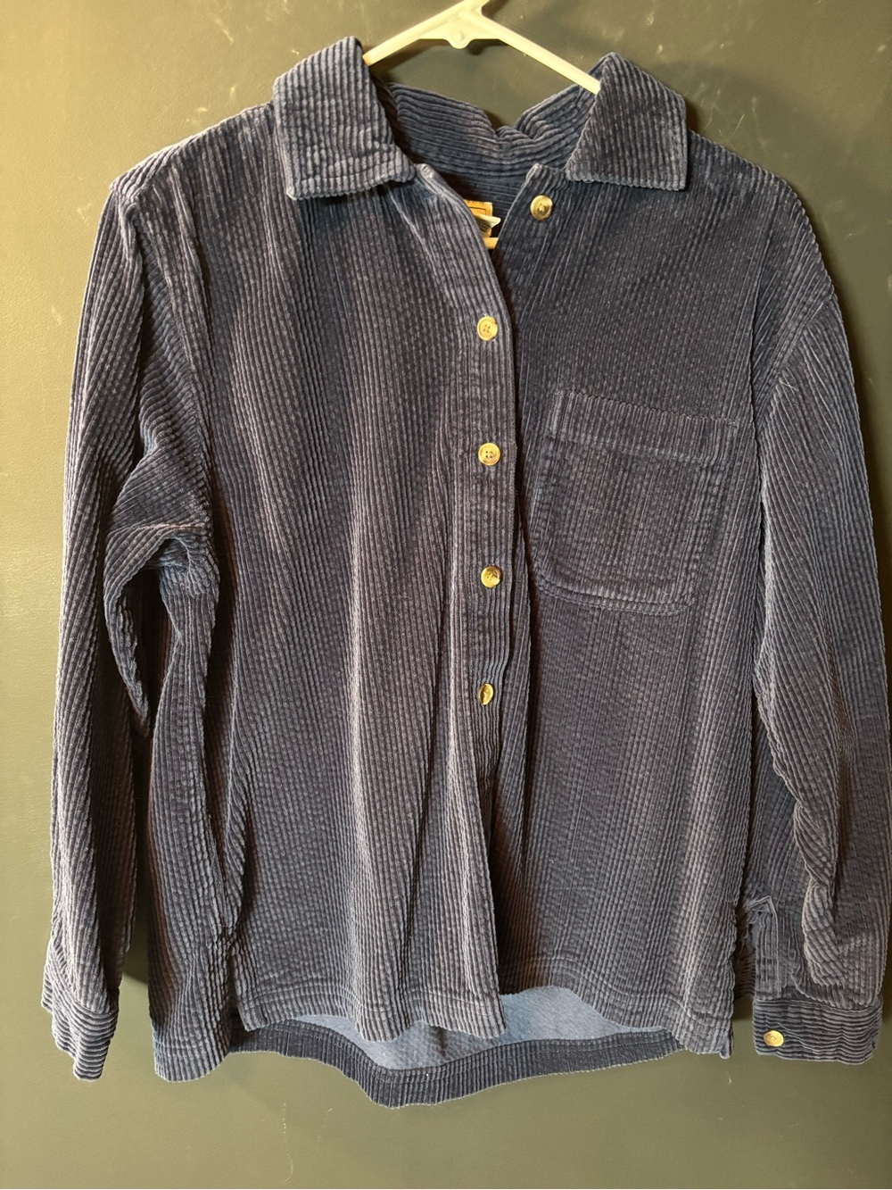 L.L. Bean Navy Corduroy Button-Down Shirt